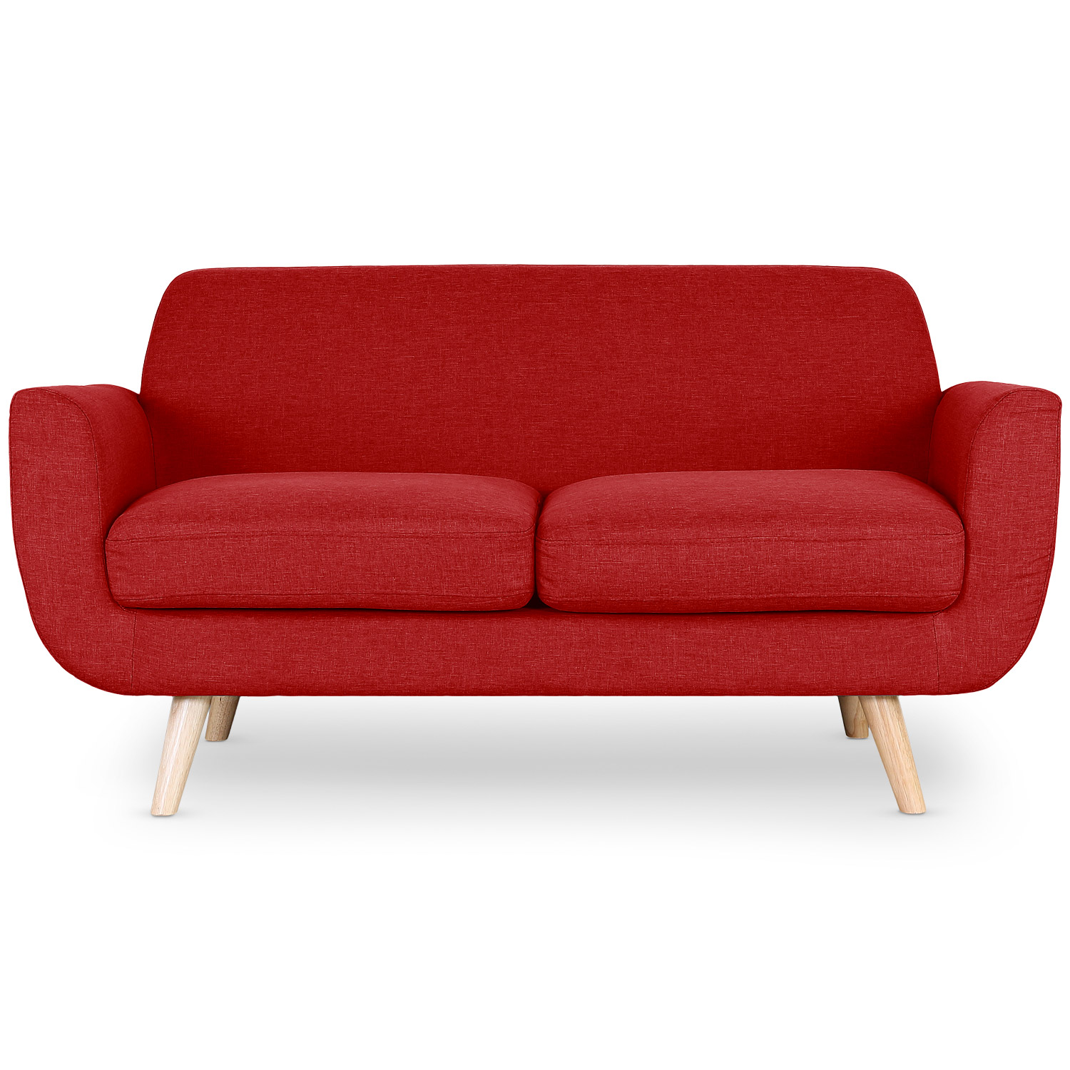 Danube Skandinavisches 2-Sitzer Sofa mit Stoffbezug Rot
