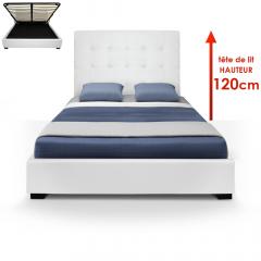 Trevene Bett mit Stauraum + Lattenrost 140cm Weiß