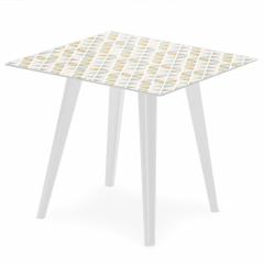 Blickfang Quadratischer, magnetischer Beistelltisch aus Metall 40 cm mit 3 Tischsets im skandinavischen Stil