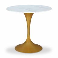 Runder Tisch Jeanne White und Gold Marble Effect