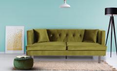 Vincennes 3-Sitzer Sofa mit Samtbezug Khaki